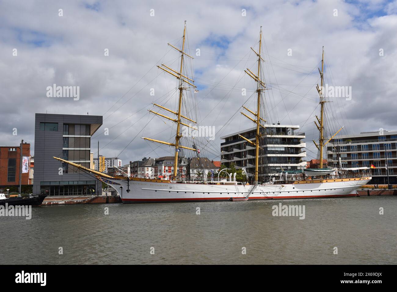 Europe, Germany, Bremen, Bremerhaven, marina, training ship Germany, square-rigged sailing ship Stock Photo