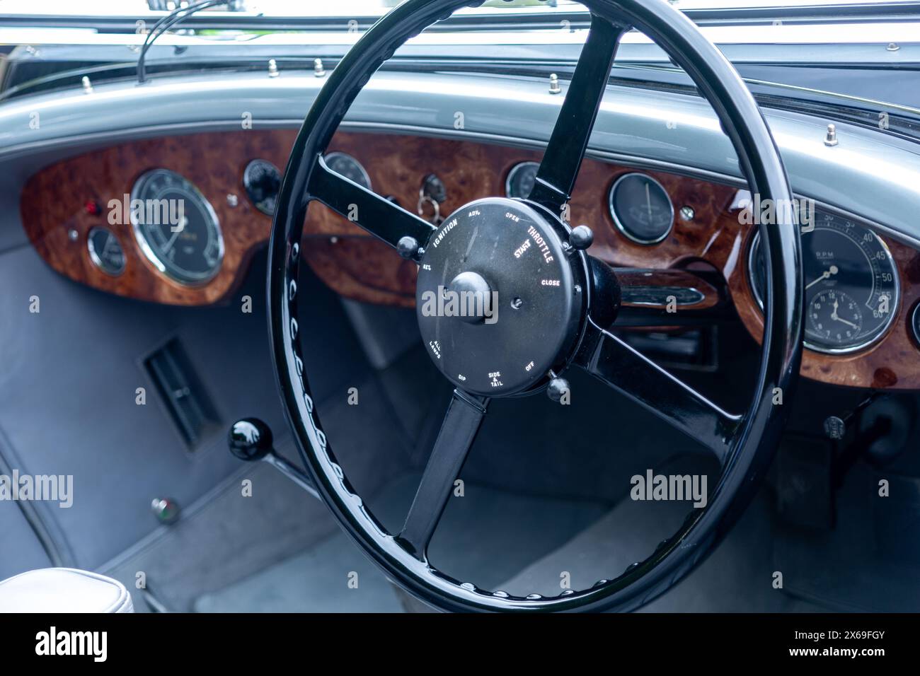 classic car interior at the Concours of Elegance - Hampton Court Palace 2022 Stock Photo