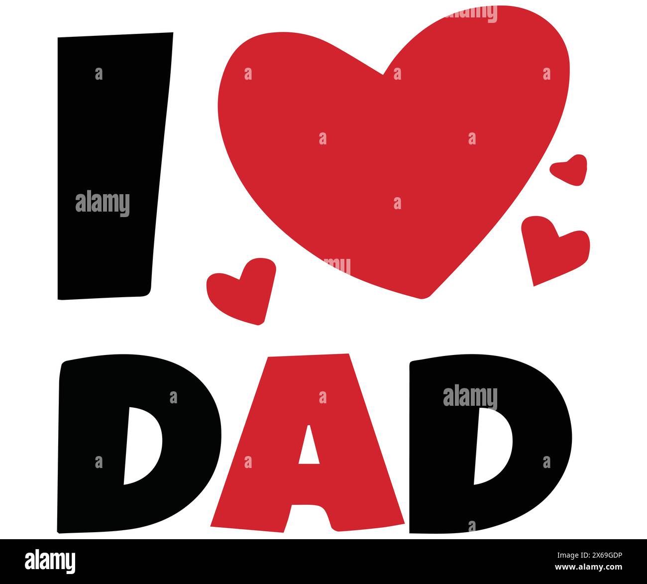 Happy Fathers Day, I Love Dad, Font Type With Signs. Stock Vector