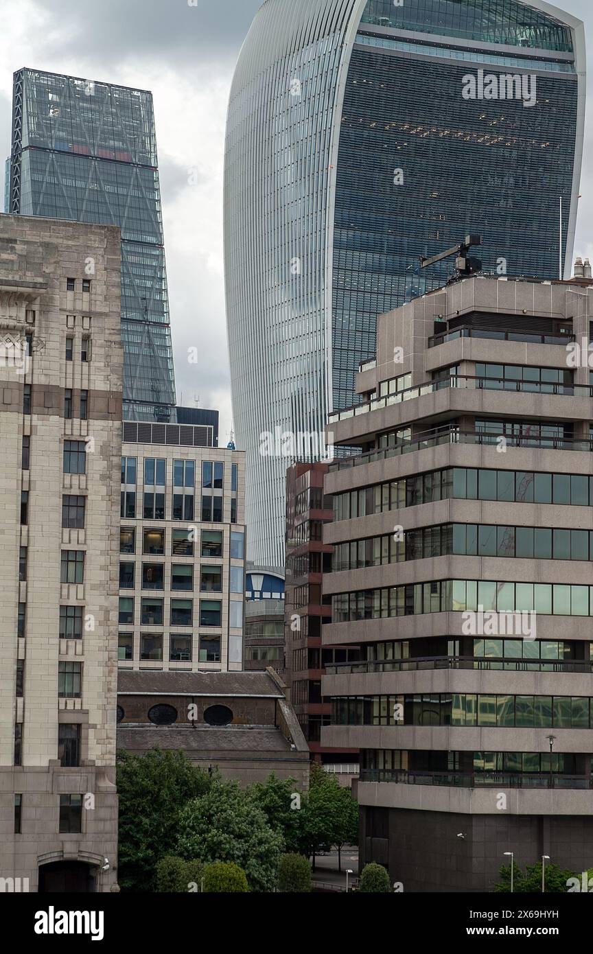 London, England, United Kingdom; 20 Fenchurch Street; The Walkie-Talkie building - Rafael Viñoly Stock Photo