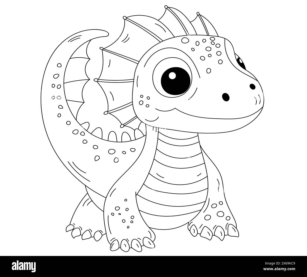 Coloring Page For Kids - Cute Dragon Coloring Book Is An Engaging