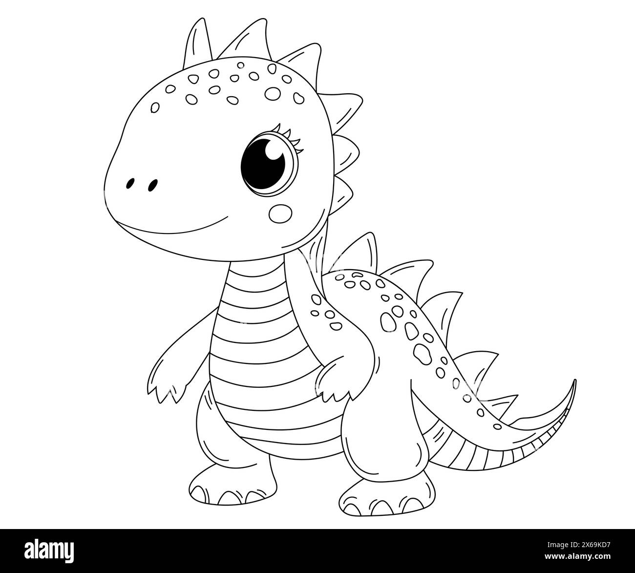 Coloring Page For Kids - Cute Dragon Coloring Book Is An Engaging