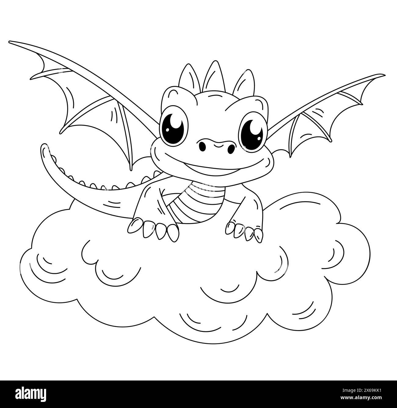 Coloring Page For Kids - Cute Dragon Coloring Book Is An Engaging