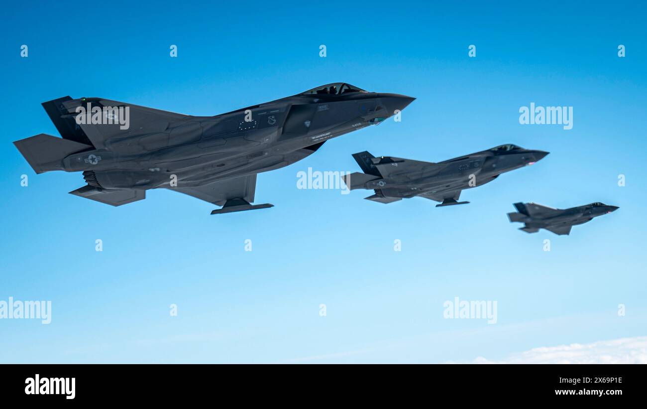 Fairbanks, United States. 06 May, 2024. Three U.S. Air Force F-35A ...