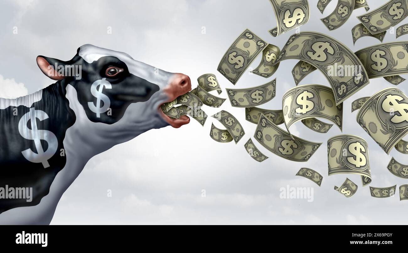 Cash Cow business metaphor as a success symbol for a profitable company ...