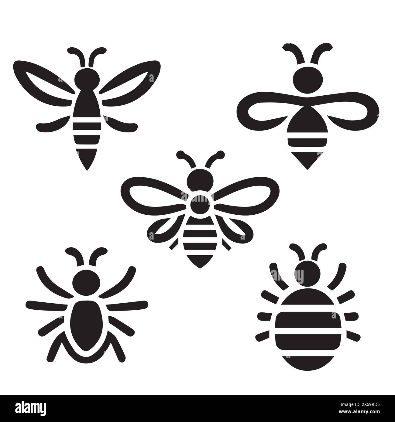 honey bee black and white Stock Vector Image & Art - Alamy