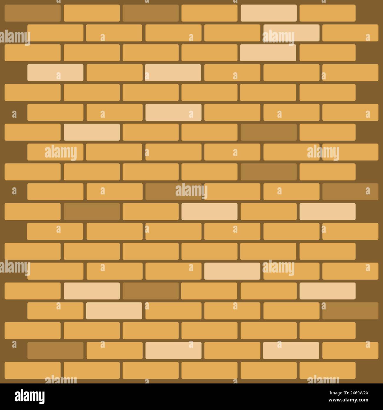 Brick wall pattern. Brown and beige. Seamless vector texture. Construction design element. Stock Vector
