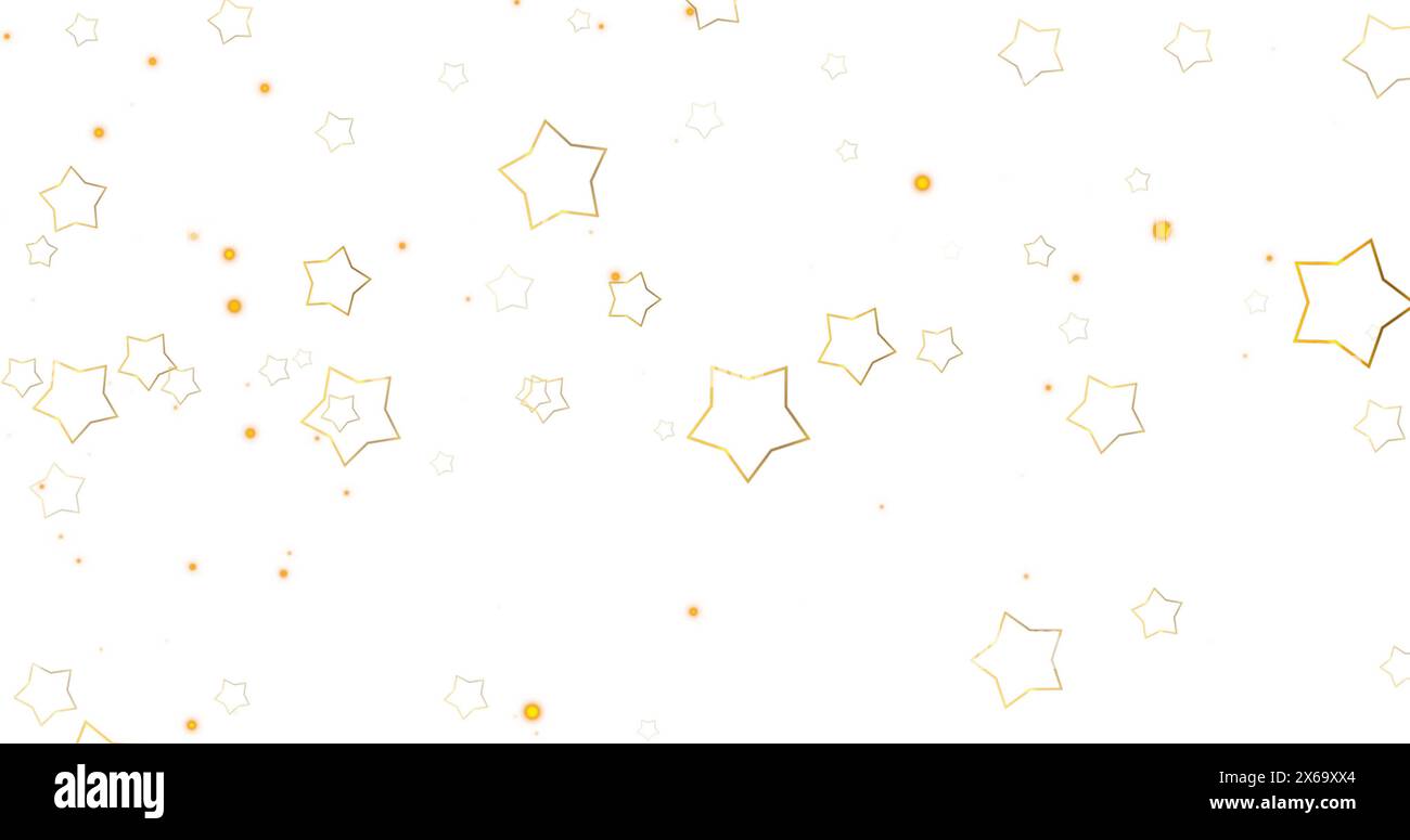 Image of stars falling over white background Stock Photo