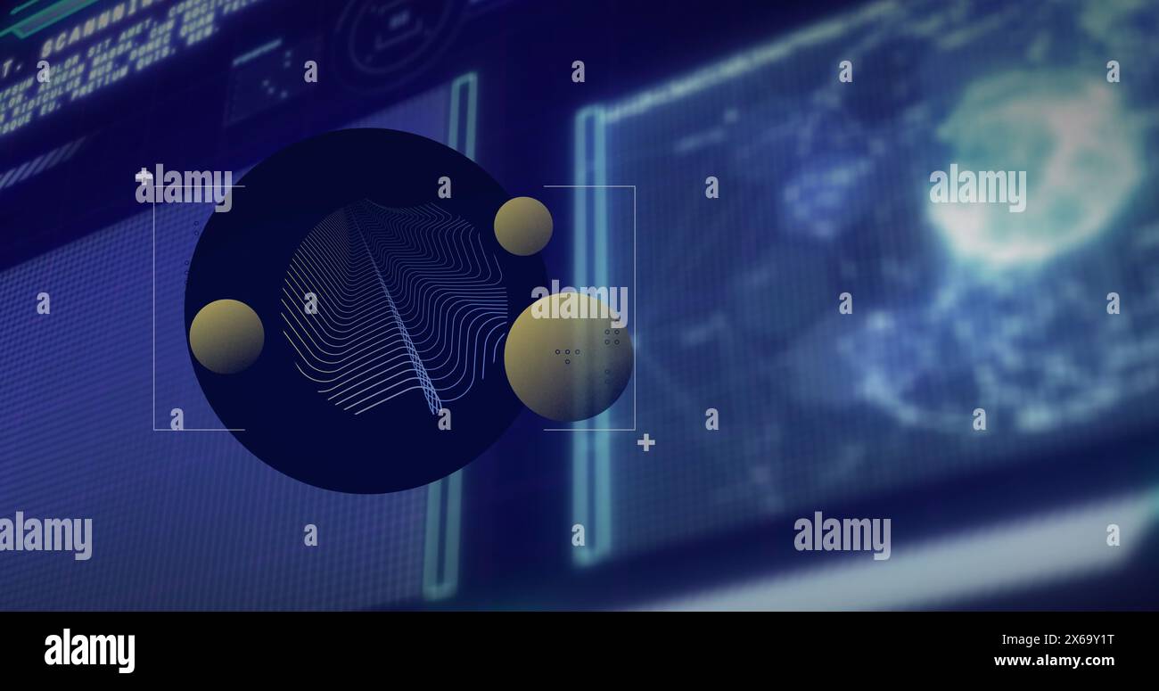 Image of shapes over data processing on black background Stock Photo ...
