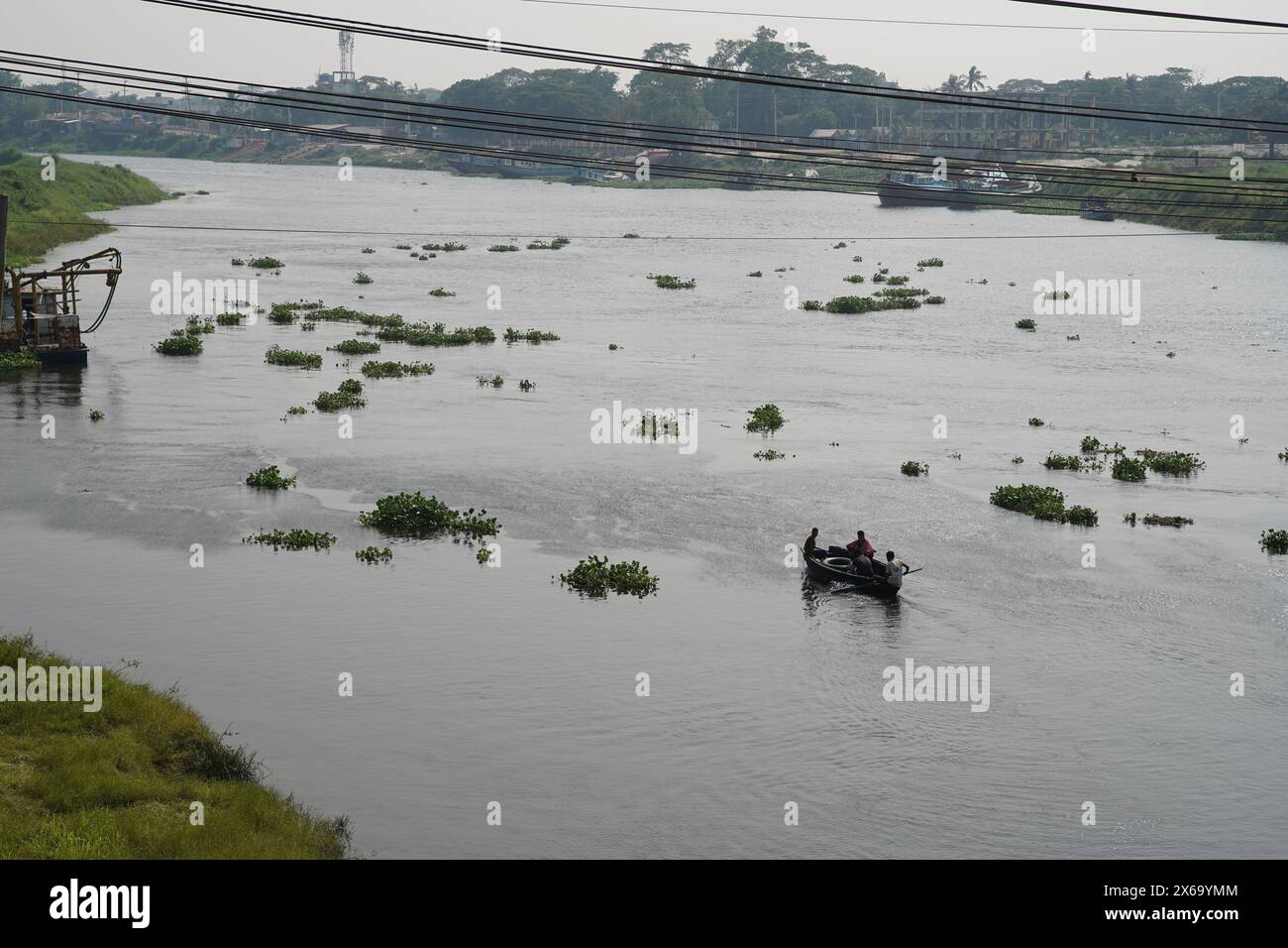 River Brahmaputra. Nagalbandh Holy Place. Narayanganj, Bangladesh. Stock Photo