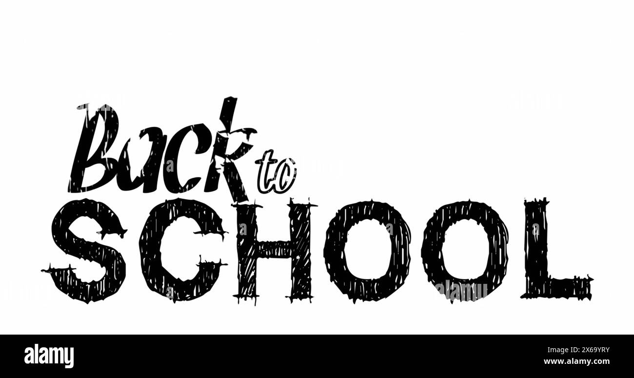 Image of back to school black text on white background Stock Photo Alamy