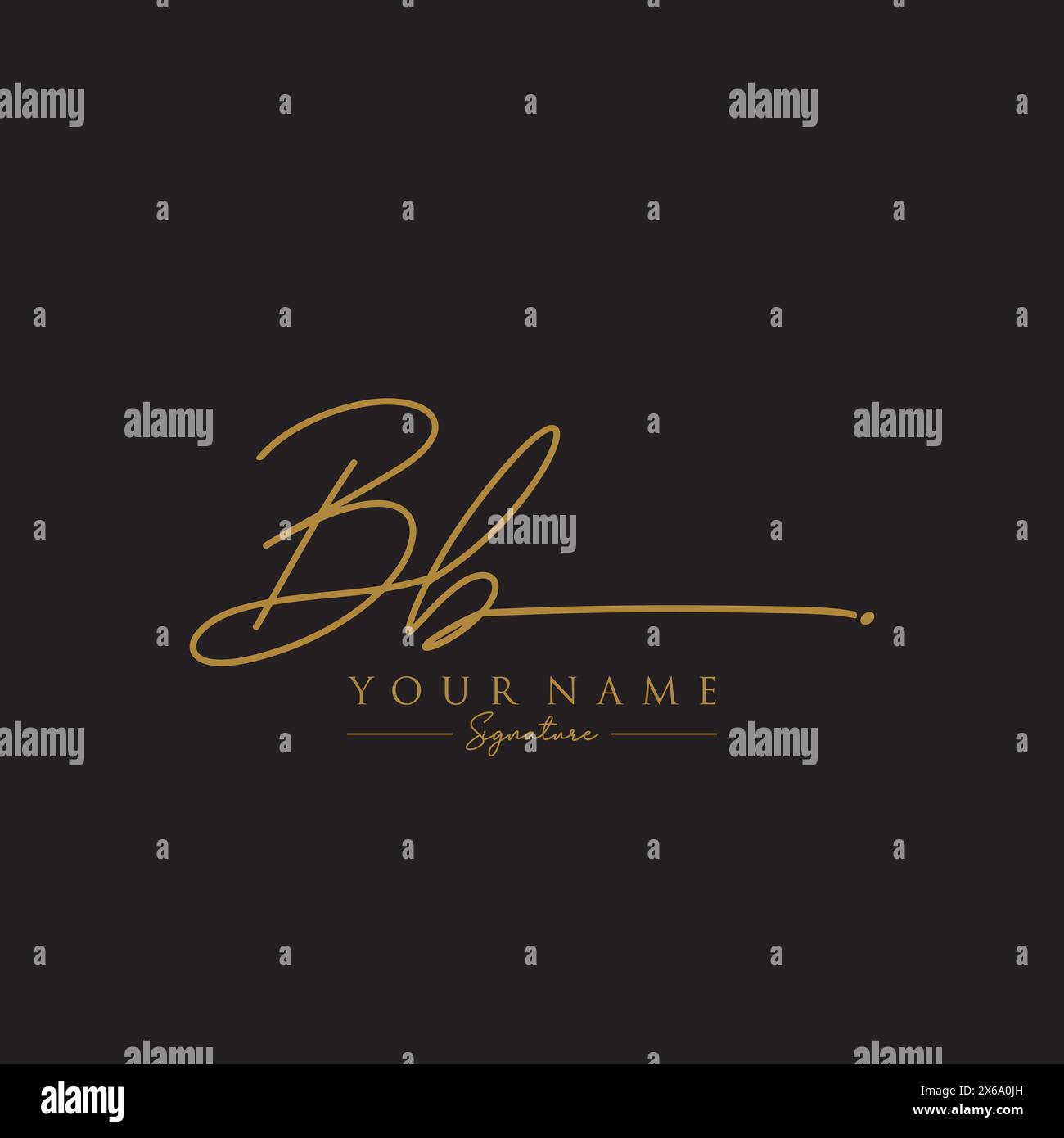 BB Signature Logo Template Stock Vector