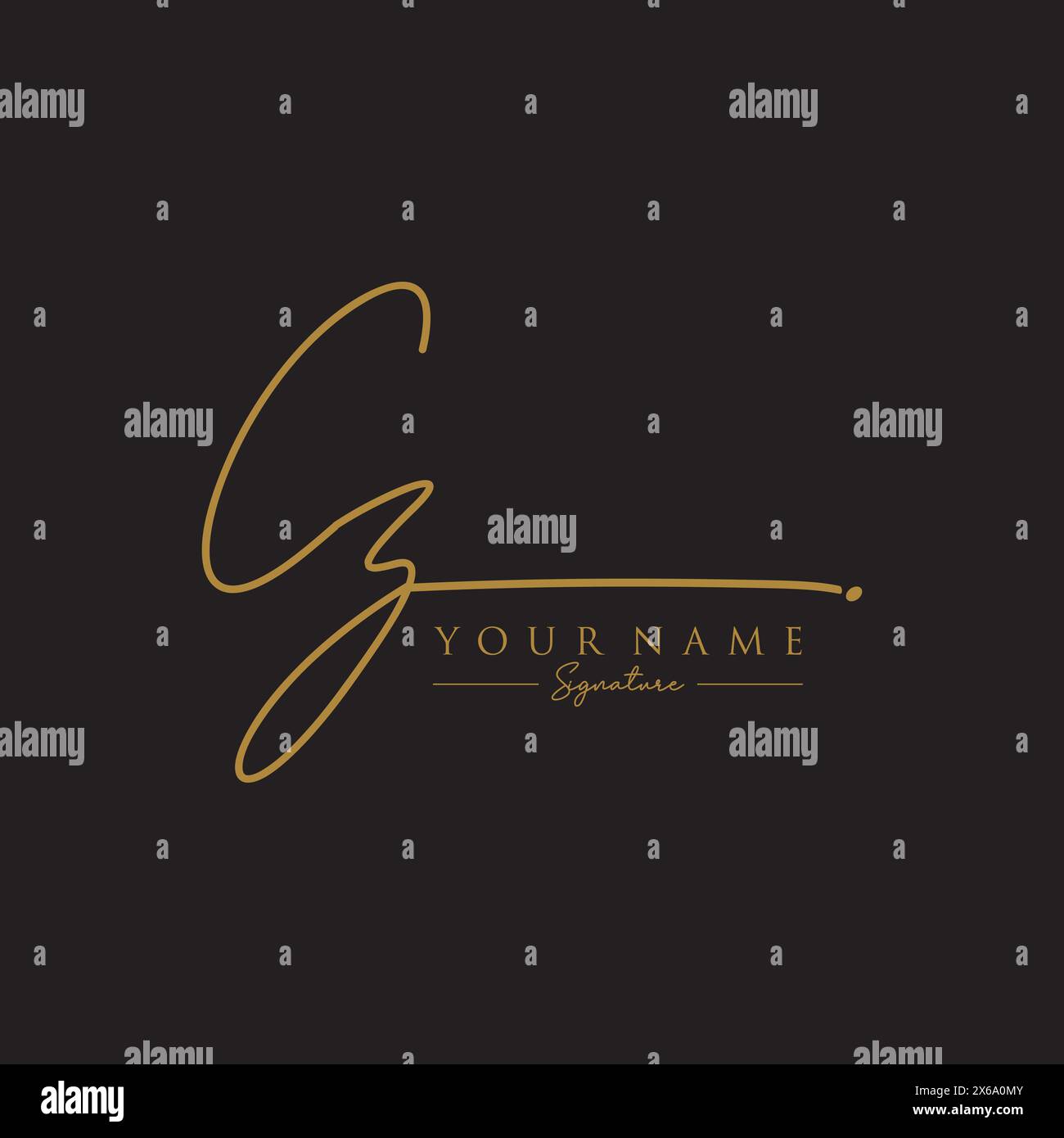 CZ Signature Logo Template Stock Vector