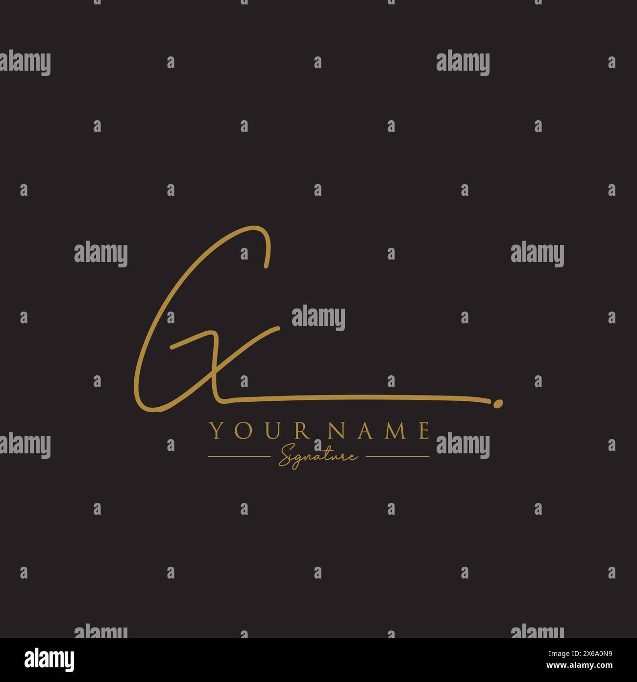 CX Signature Logo Template Stock Vector