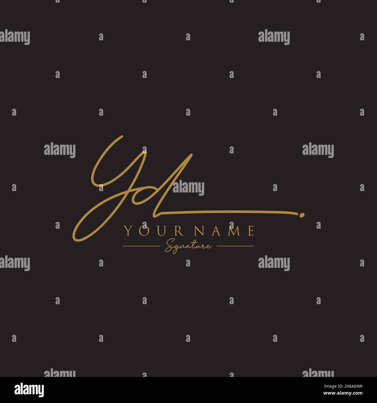 GD Signature Logo Template Stock Vector