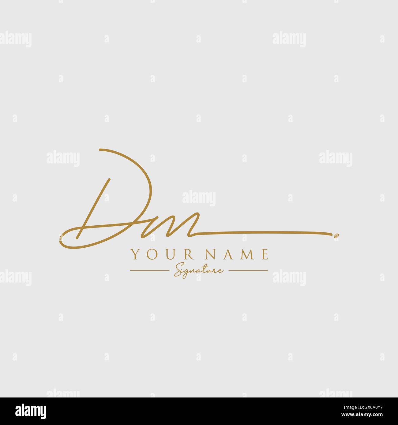 DM Signature Logo Template Stock Vector