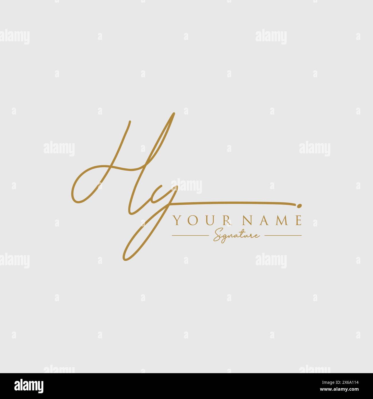 HY Signature Logo Template Stock Vector