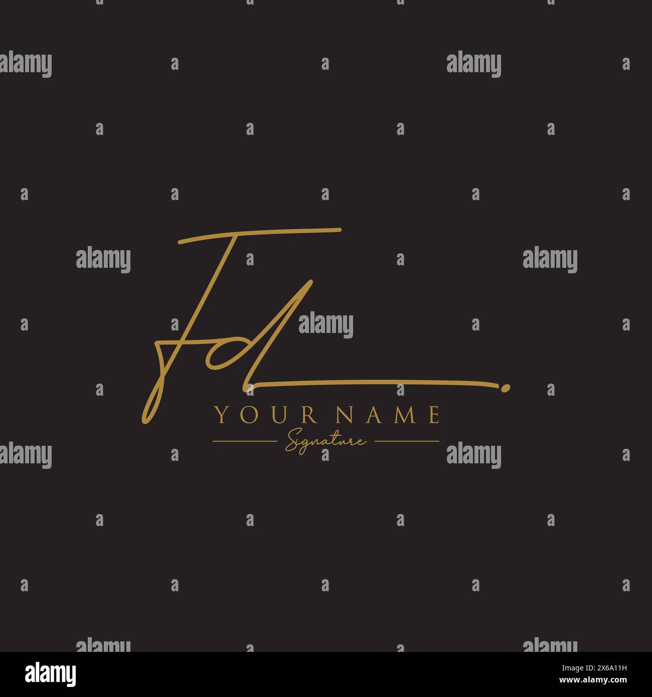 FD Signature Logo Template Stock Vector