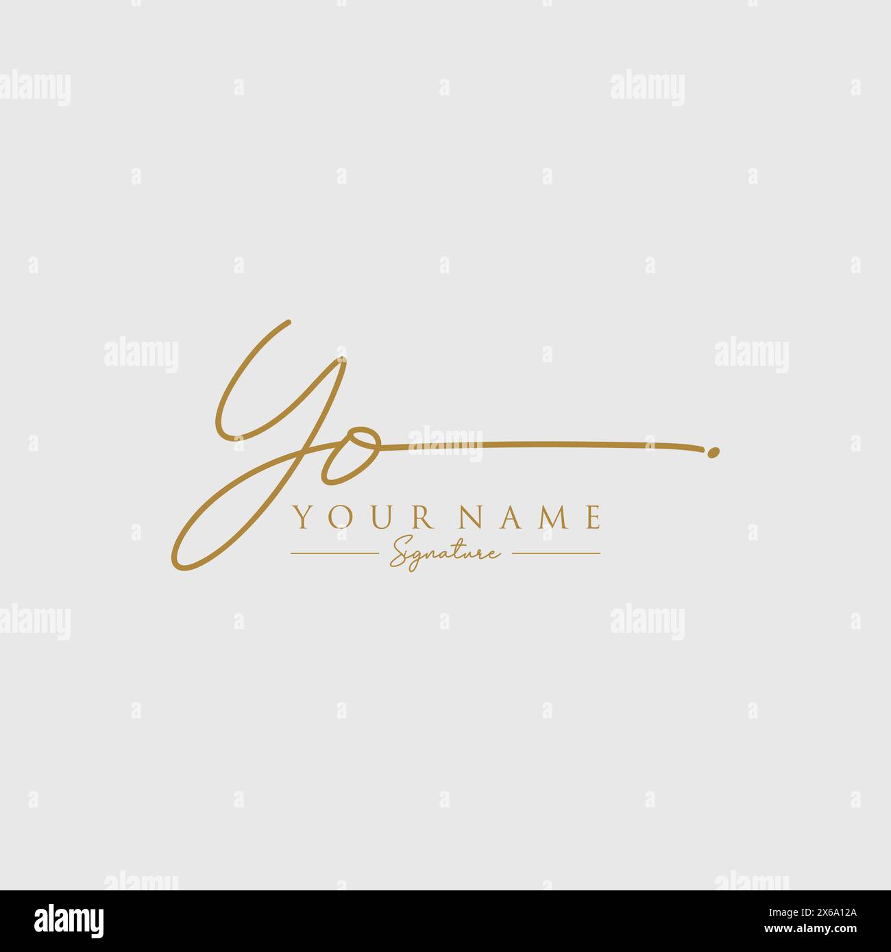 GO Signature Logo Template Stock Vector