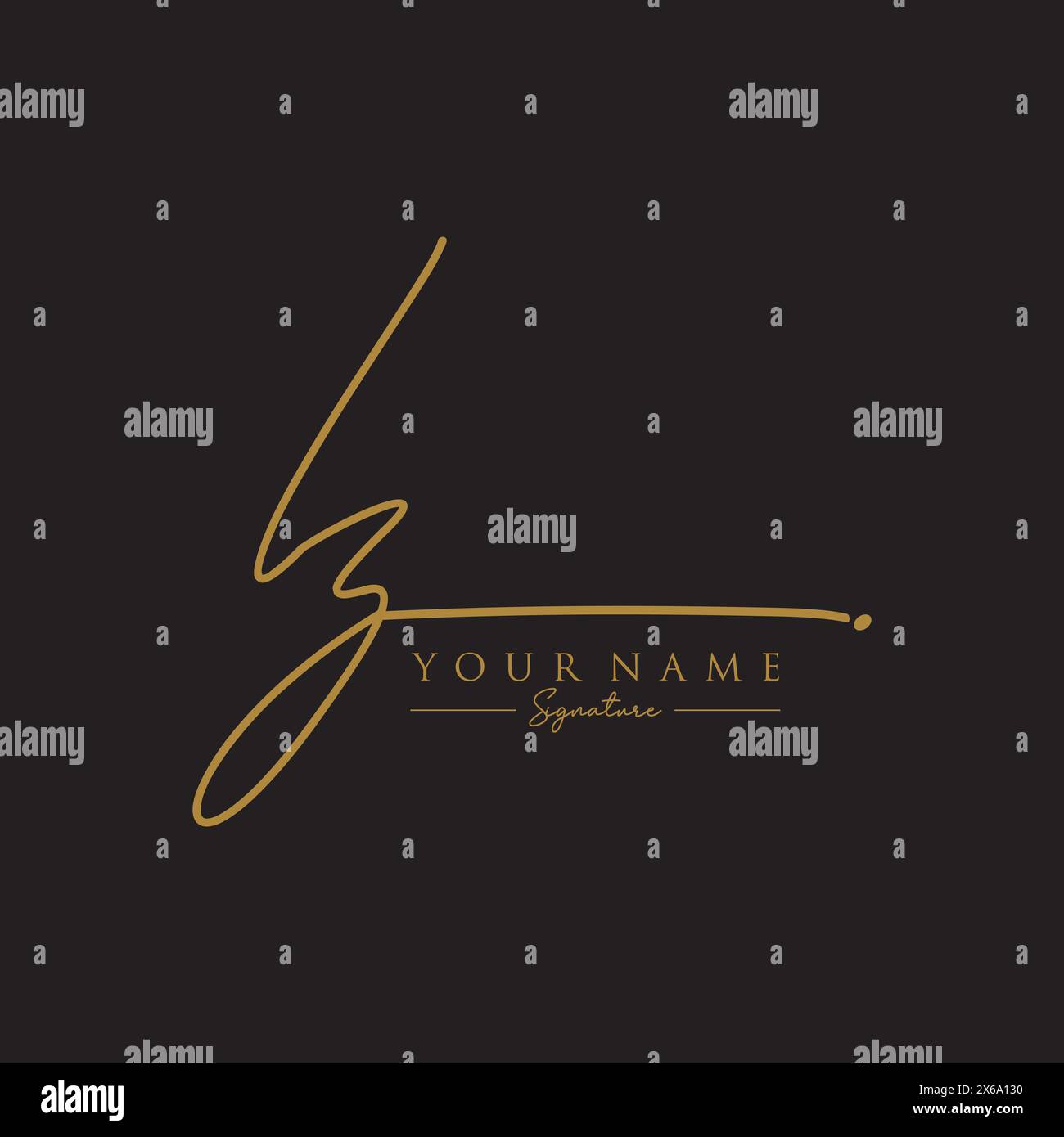 IZ Signature Logo Template Stock Vector