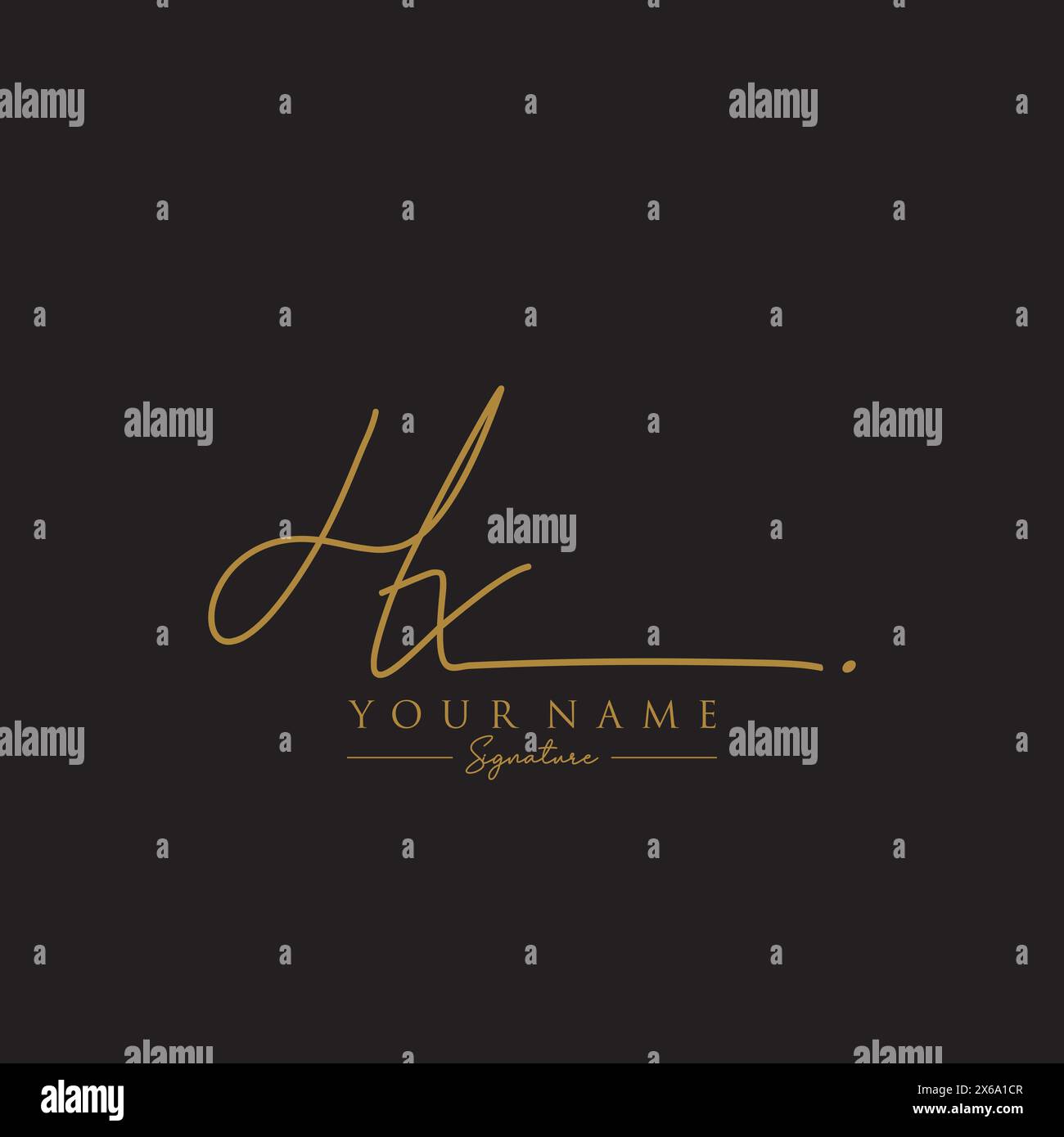HX Signature Logo Template Stock Vector