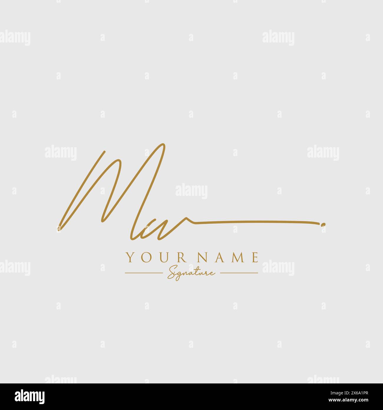 MW Signature Logo Template Stock Vector