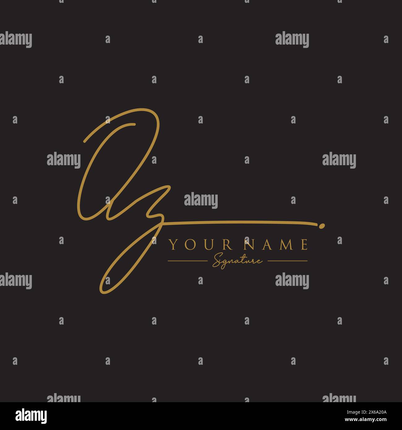 OZ Signature Logo Template Stock Vector