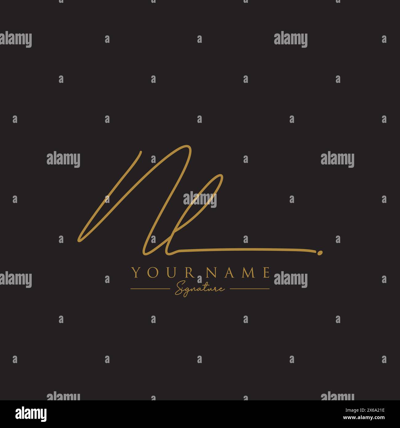 NL Signature Logo Template Stock Vector Image & Art - Alamy