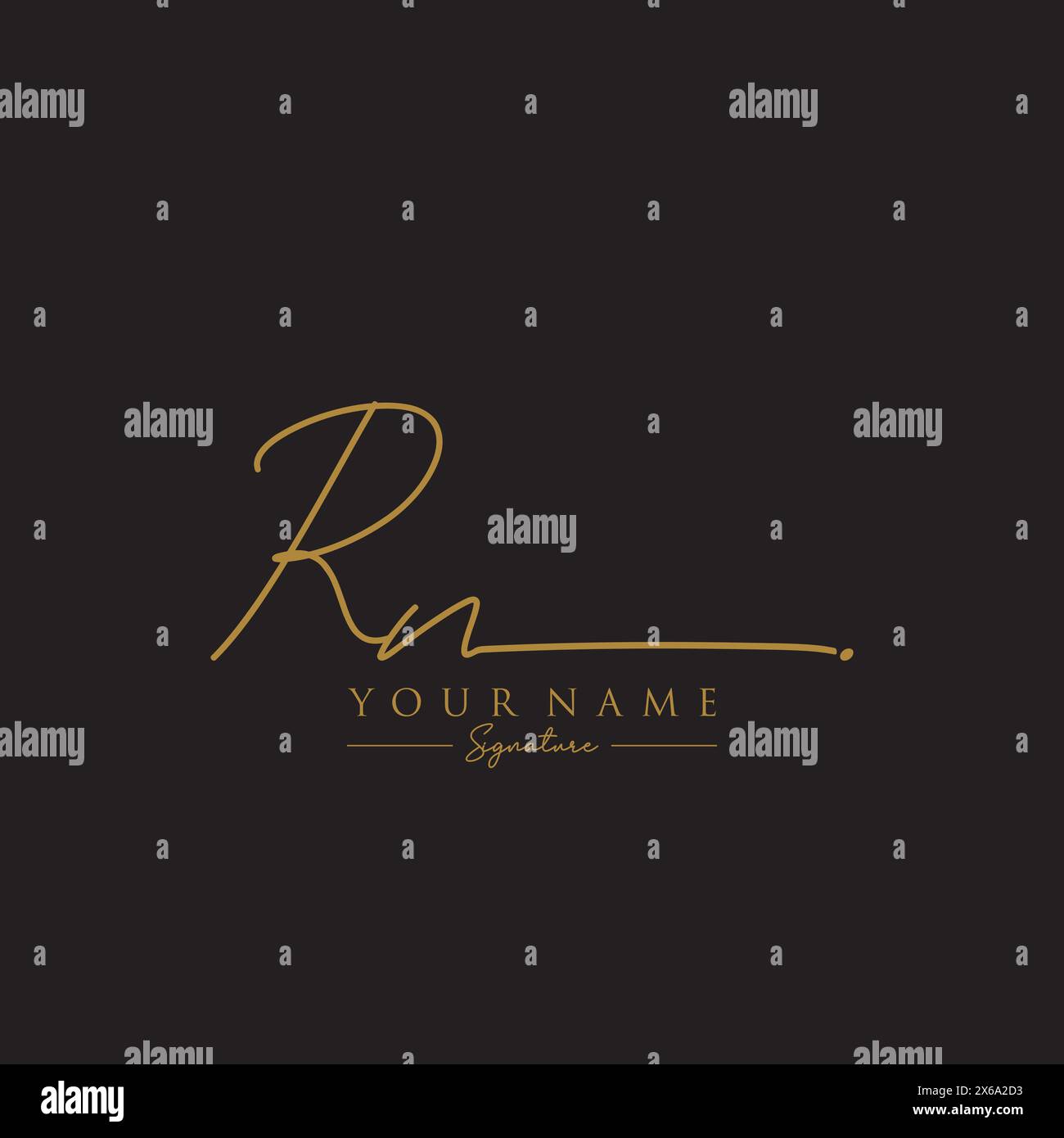 RN Signature Logo Template Stock Vector