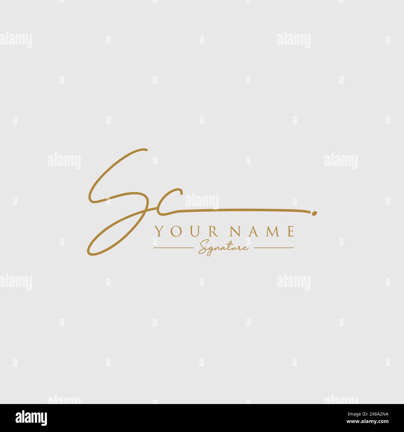 SC Signature Logo Template Stock Vector