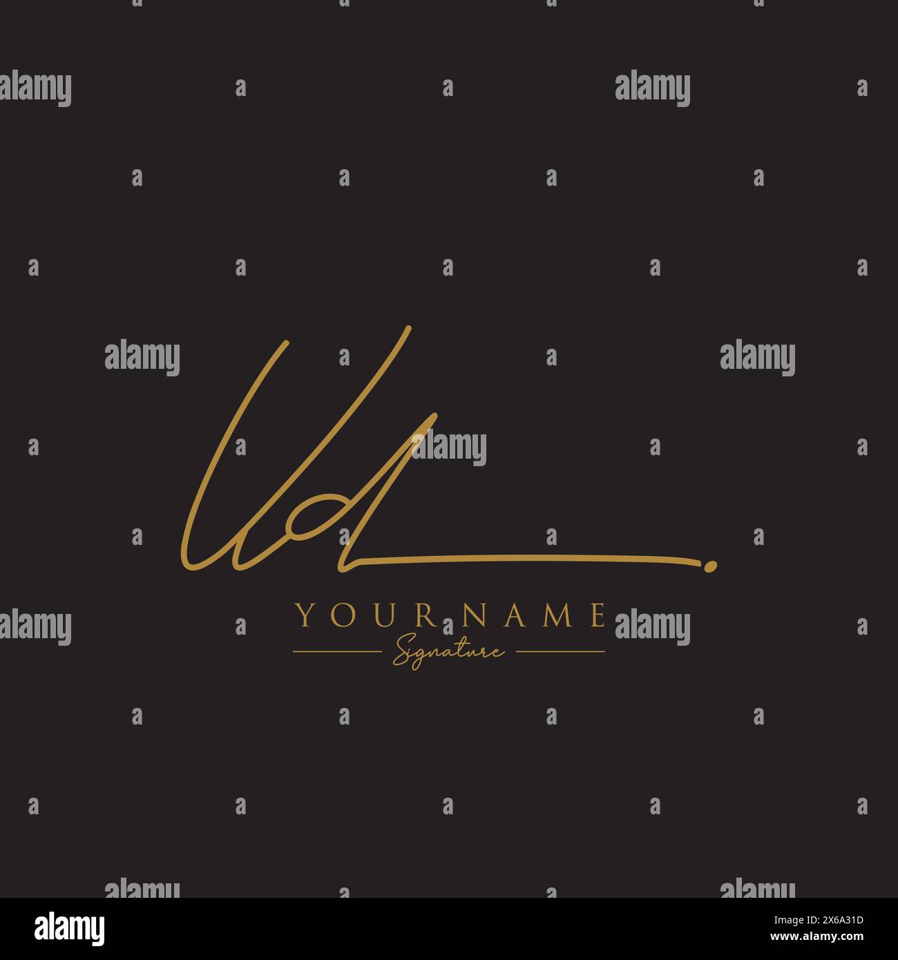 VD Signature Logo Template Stock Vector