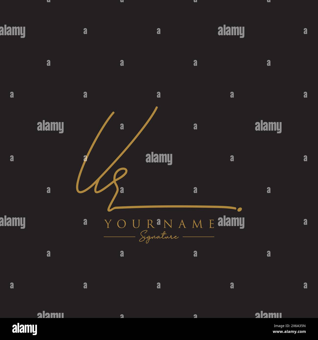 VR Signature Logo Template Stock Vector