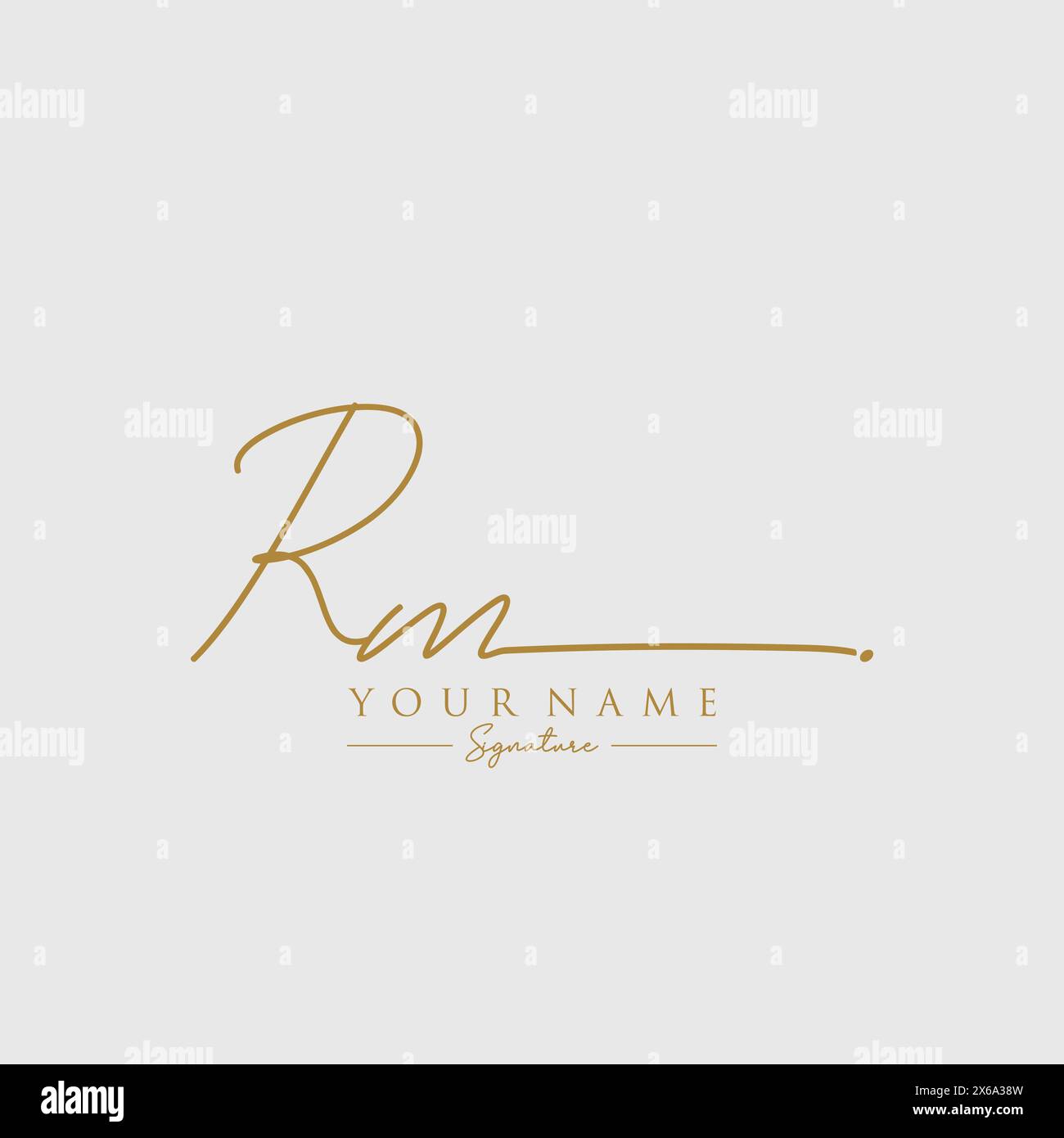 RM Signature Logo Template Stock Vector