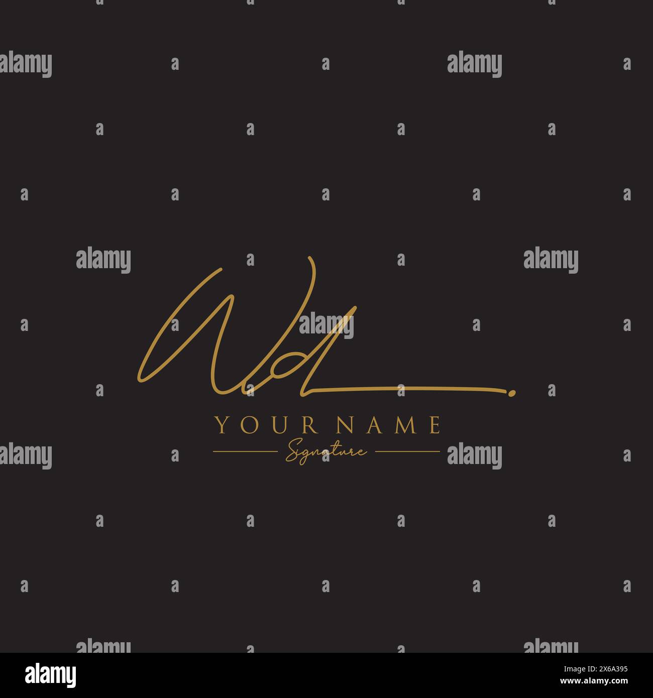 WD Signature Logo Template Stock Vector