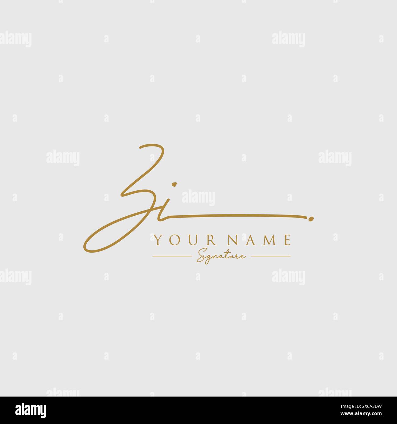 ZI Signature Logo Template Stock Vector