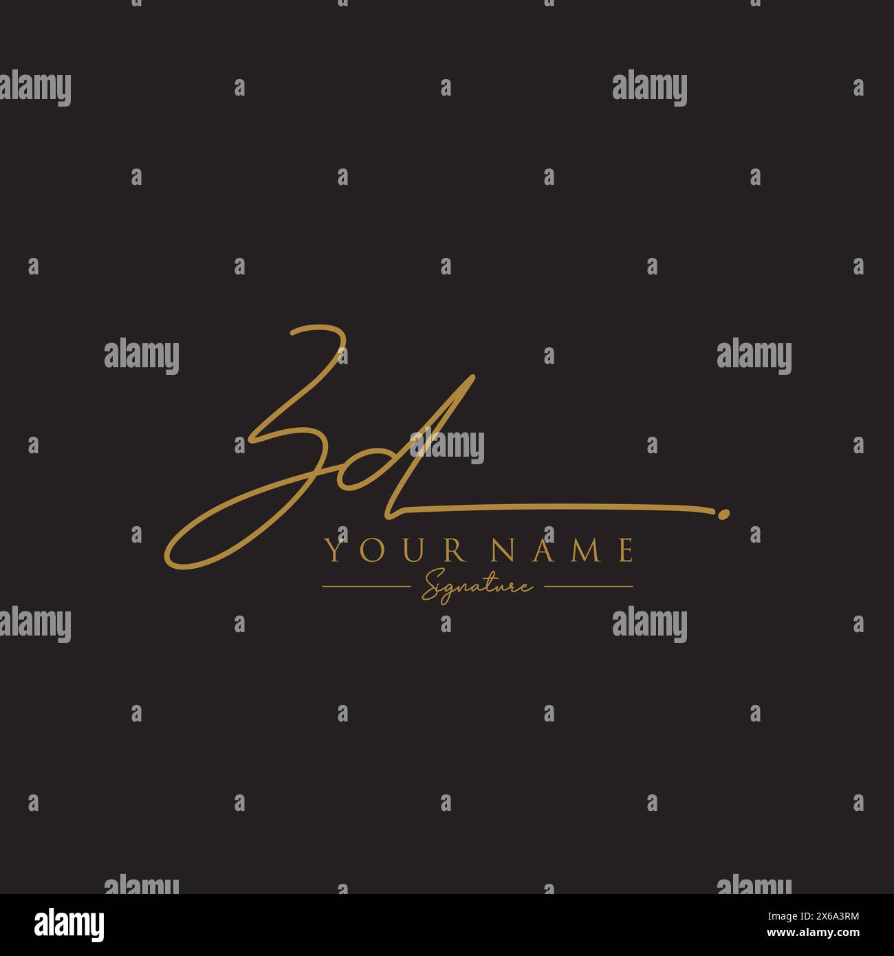 ZD Signature Logo Template Stock Vector