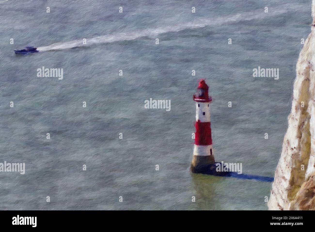 Beachy Head Lighthouse, East Sussex, England. Stock Photo