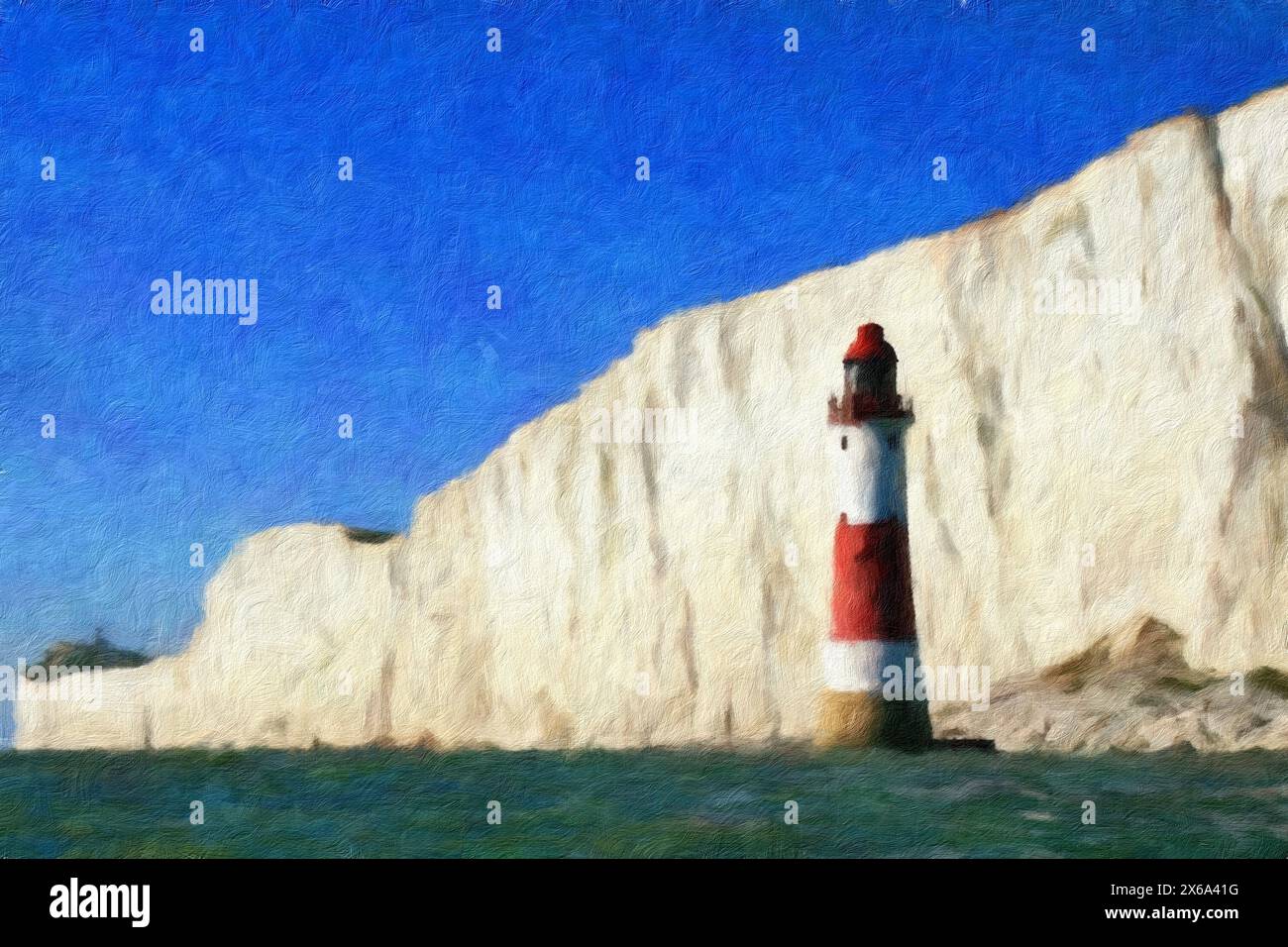 Beachy Head Lighthouse, East Sussex, England. Stock Photo