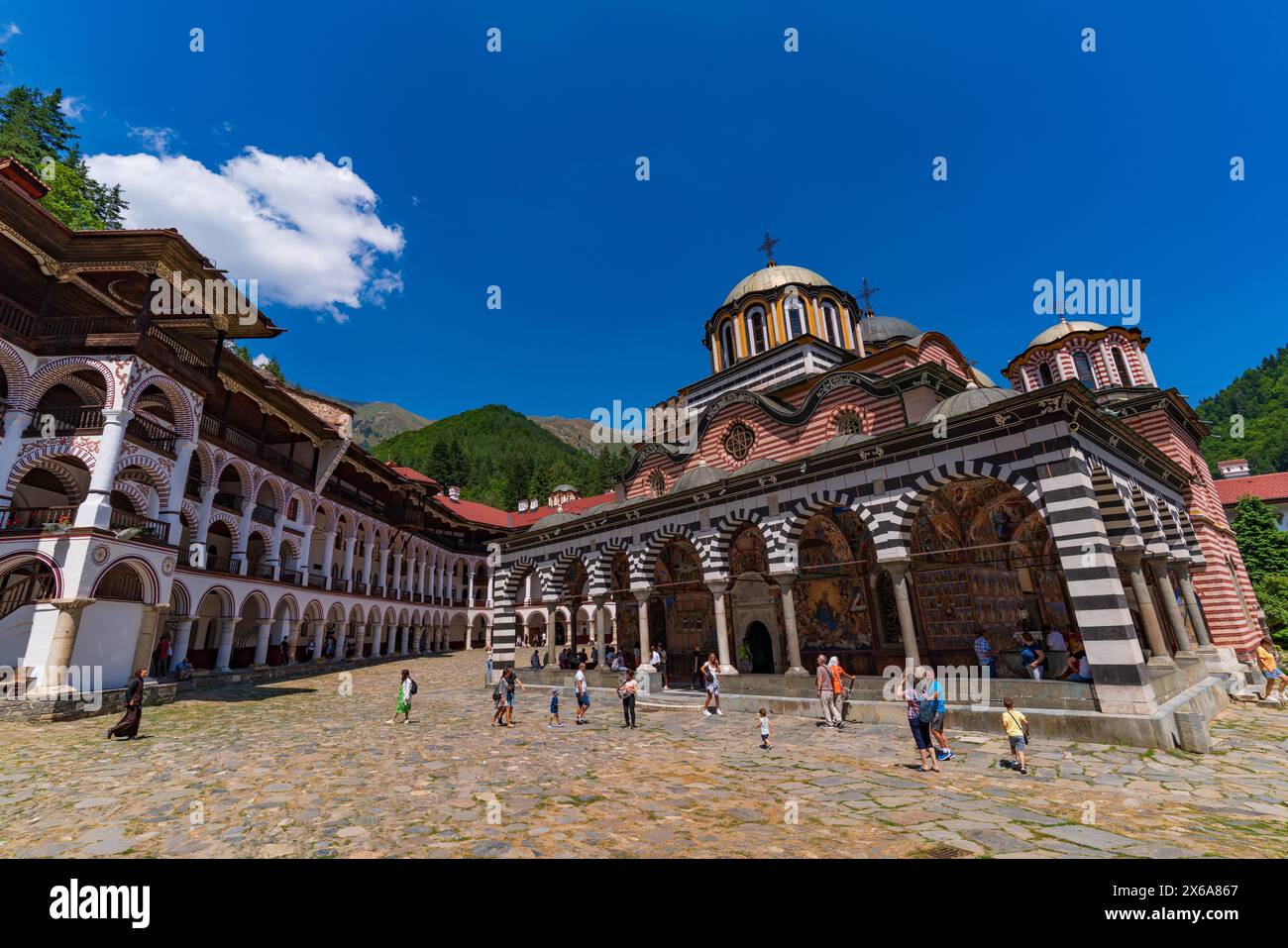 Rila Monastery, the largest Eastern Orthodox monastery in Rila Mountains, Bulgaria Stock Photo