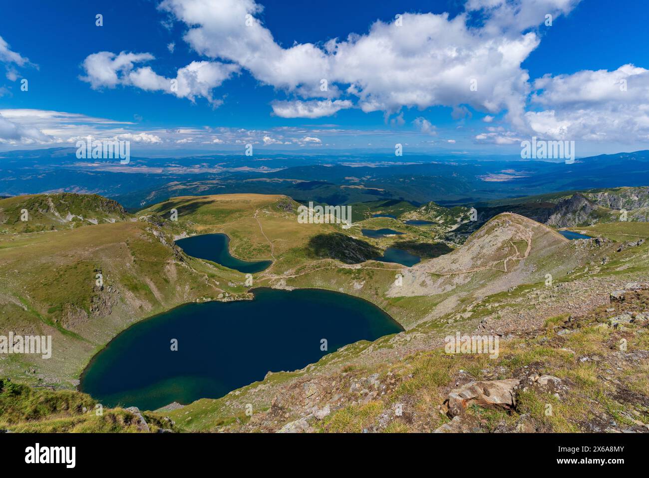 The Seven Rila Lakes in the Rila Mountain, Bulgaria Stock Photo