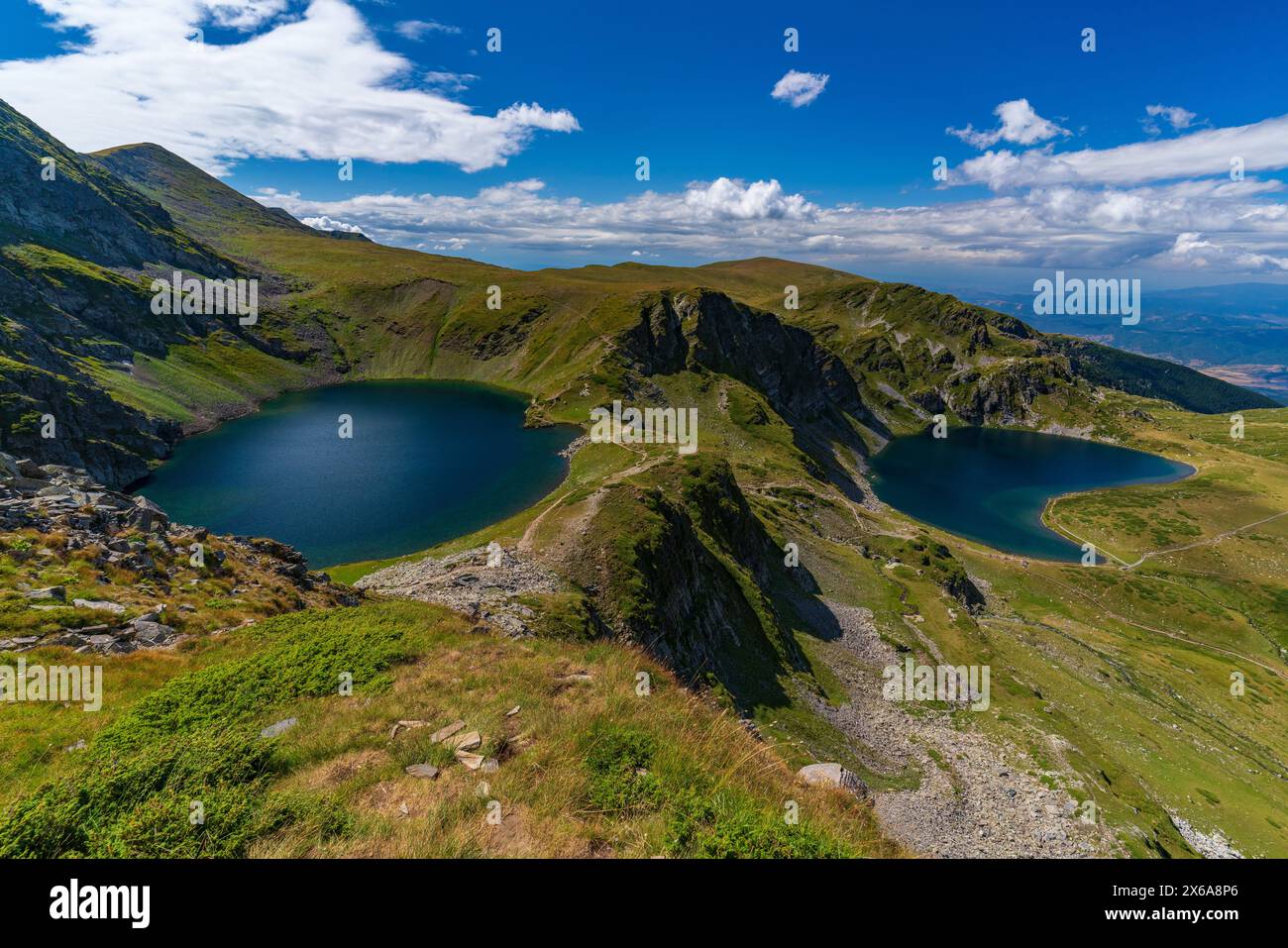 The Seven Rila Lakes in the Rila Mountain, Bulgaria Stock Photo