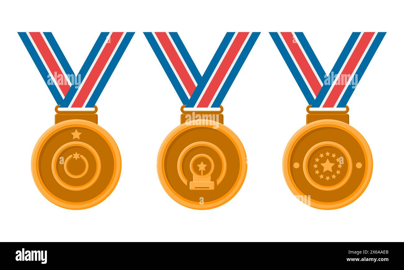Gold Medal Design Award. Vector Shining Medals. Award Medal Stock ...