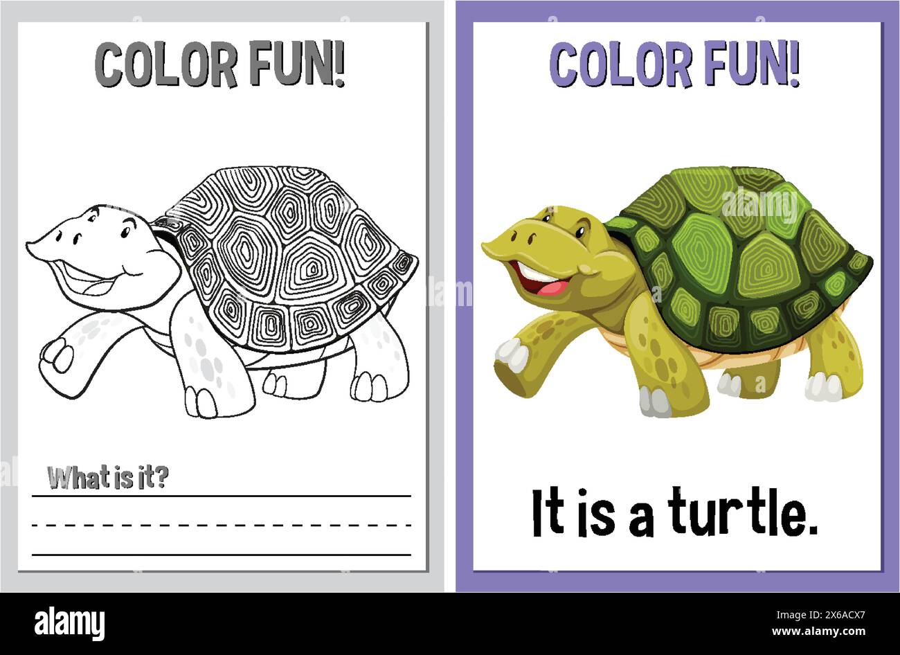 Coloring and learning activity with a turtle Stock Vector Image & Art ...
