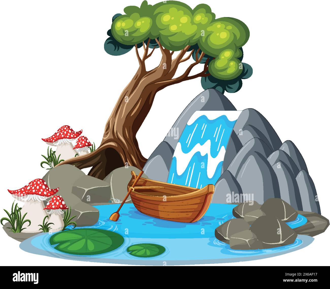 Vector illustration of a tranquil natural scene Stock Vector Image ...