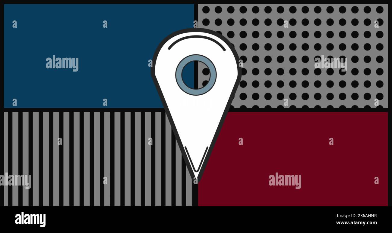 Image of white tag icon over colourful background with shapes Stock ...