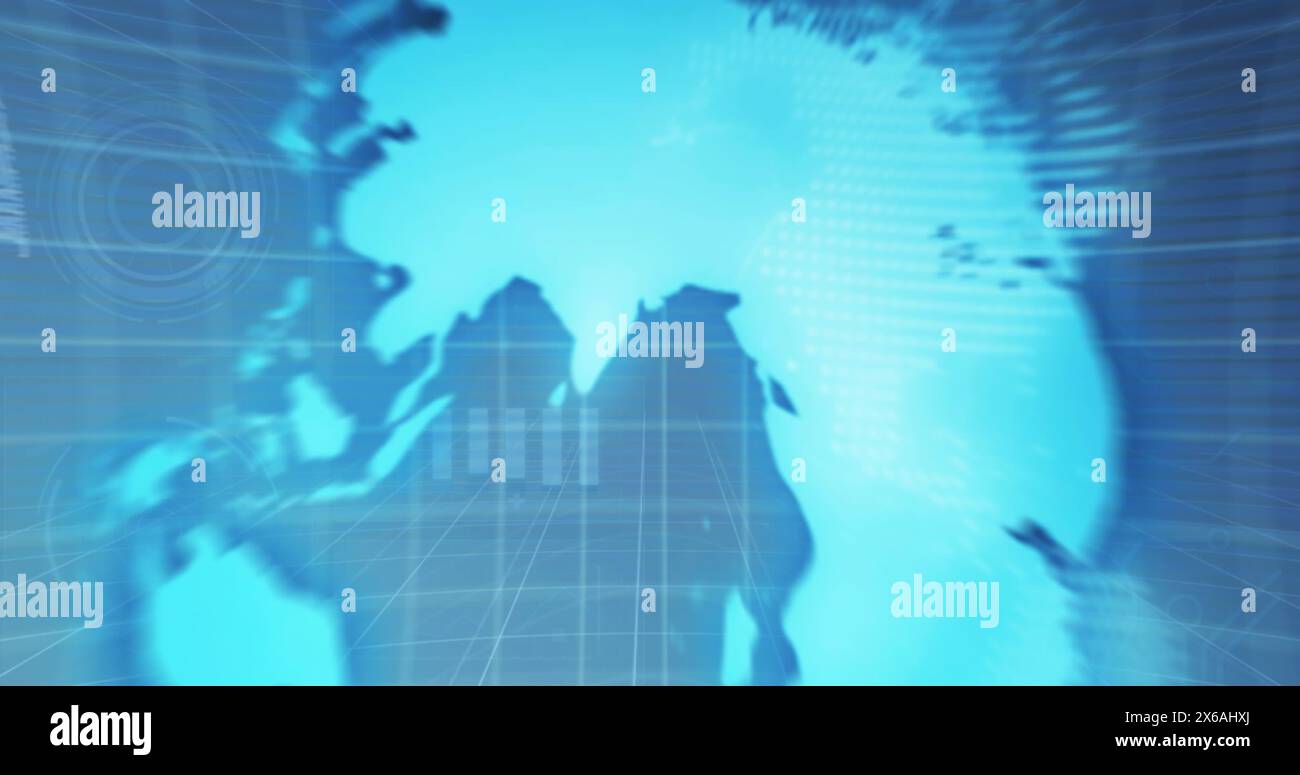Image of 6g text and data processing over computer circuit board Stock Photo