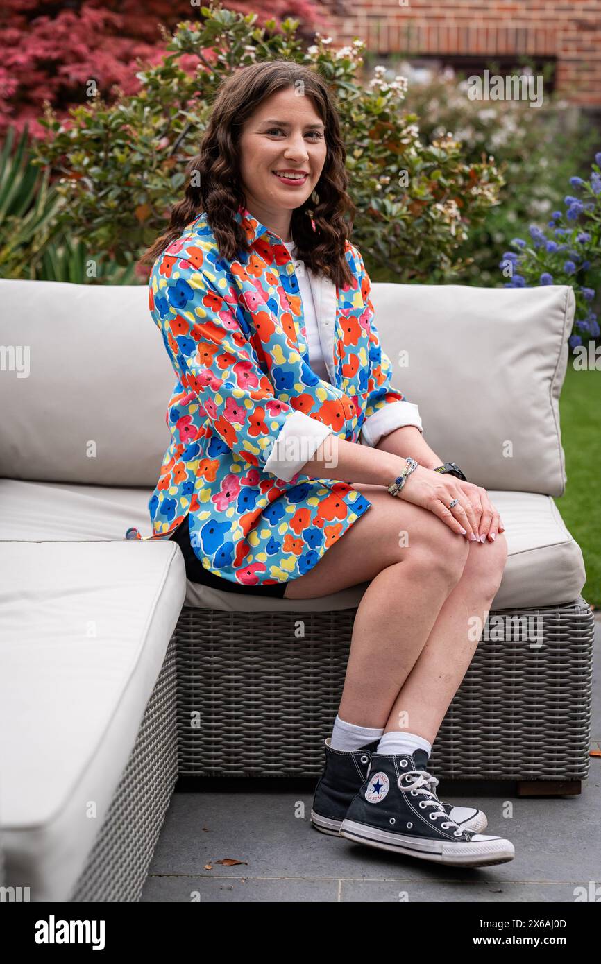 Melissa Laurie at her home in Sandhurst in Berkshire. Twin sister Georgia has been included on the King's first Civilian Gallantry List after she saved her twin sister Melissa from a crocodile attack while they were in Mexico in June 2021. Both women were seriously hurt but survived after treatment, and now Georgia will receive the King's Gallantry Medal, which acknowledges exemplary acts of bravery. Picture date: Monday May 13, 2024. Stock Photo