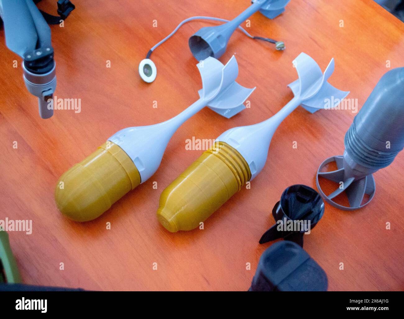 Prototype model of rocket bomb tip printed on 3D printer. Small models