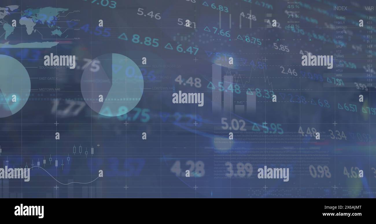 Image of statistics and financial data processing Stock Photo