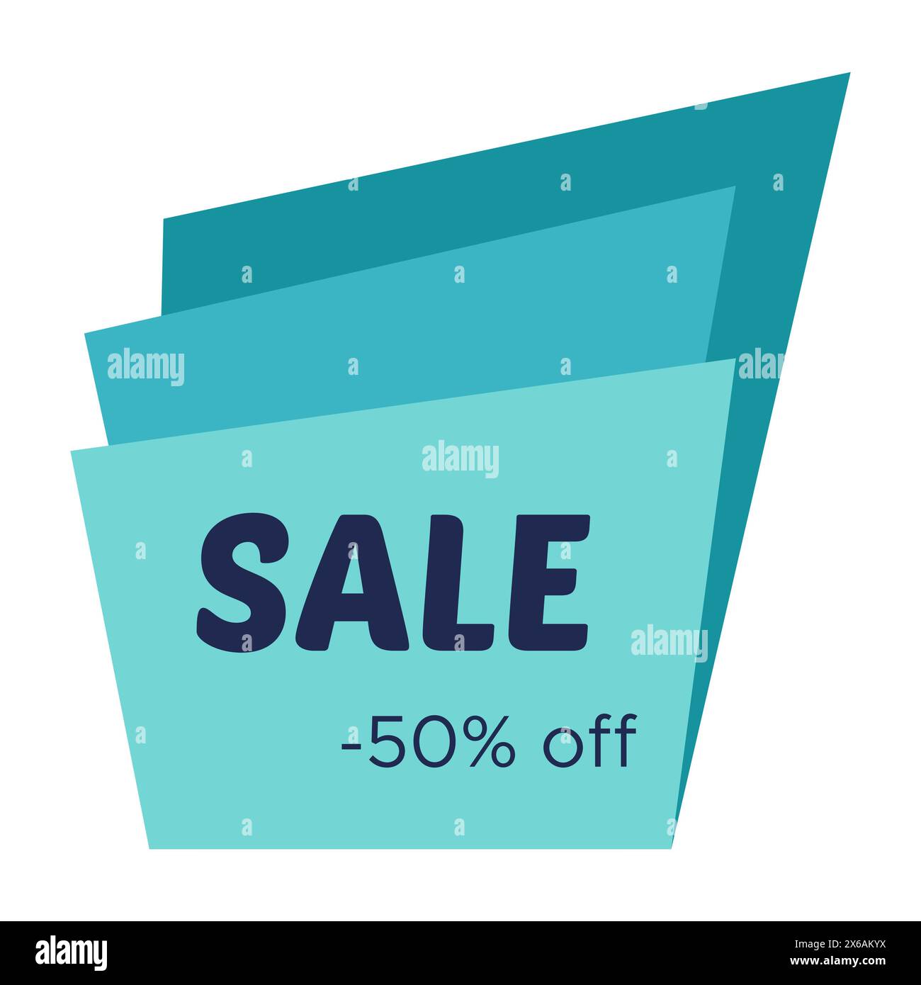 Sale sticker with abstract green geometric forms. Vector illustration Stock Vector